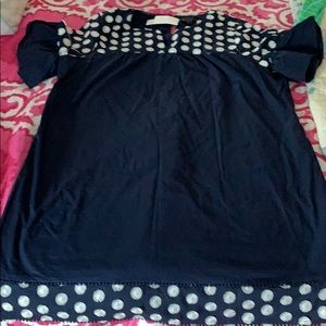 Navy blue with white polka dot J Crew dress